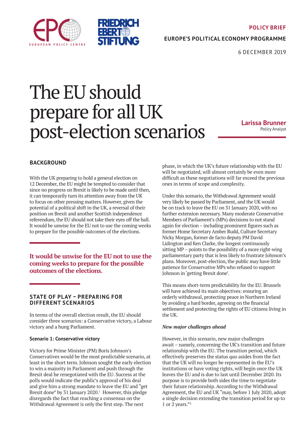 The EU Should Prepare for All UK Post-Election Scenarios