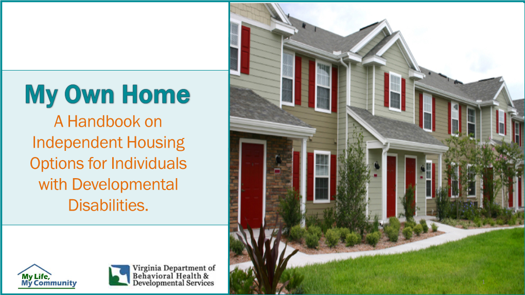 A Handbook on Independent Housing Options for Individuals with Developmental Disabilities