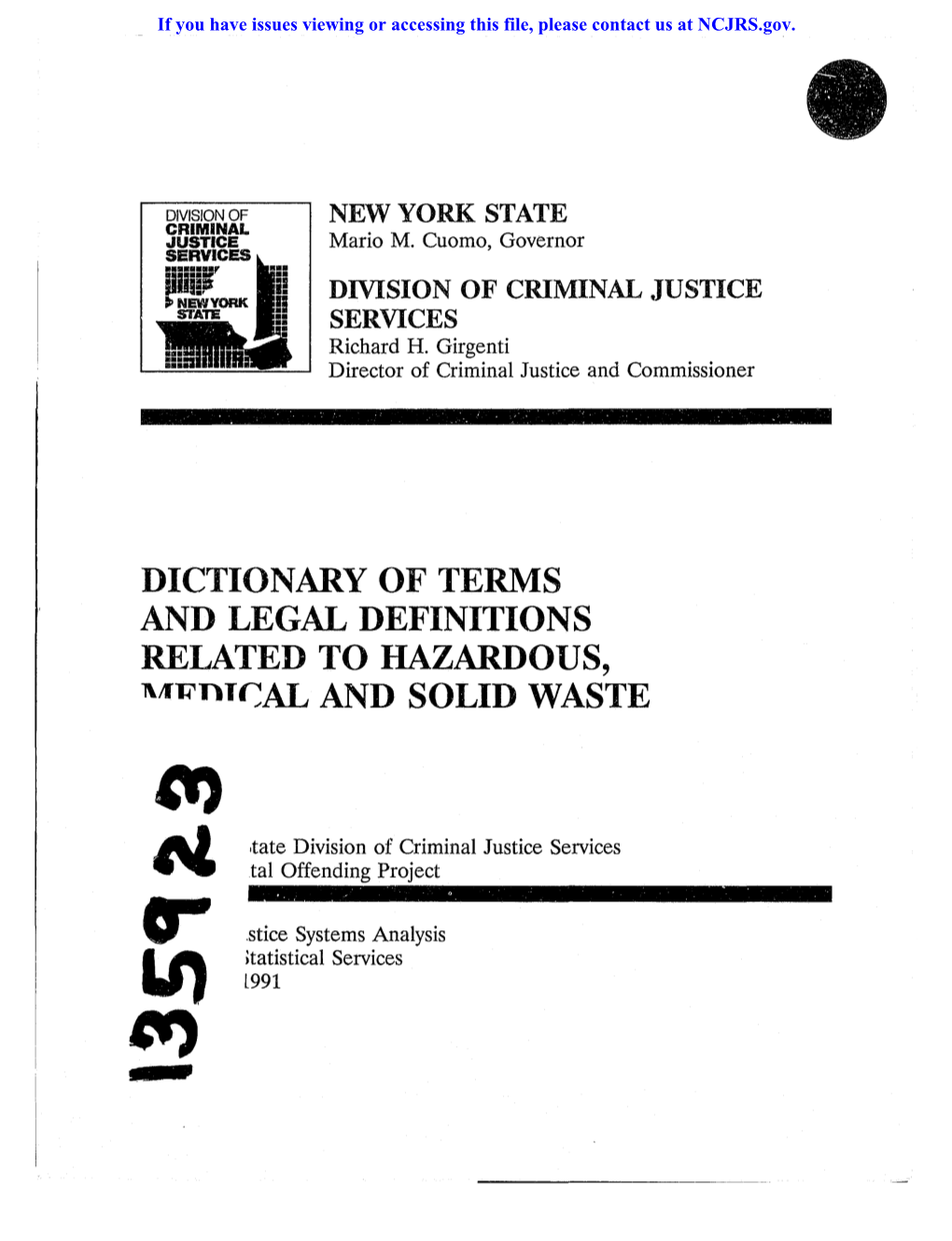 DICTIONARY of TERMS and LEGAL DEFINITIONS RELATED to HAZARDOUS, L\Jf~Nt~AL and SOLID WASTE