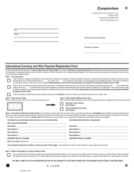 Dividend Currency Election Form NYSE Registered