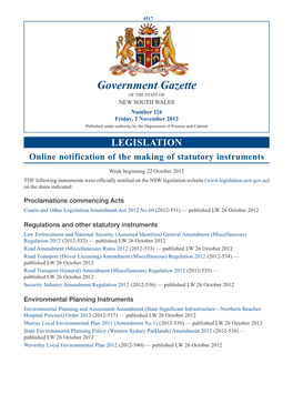 Government Gazette of 2 November 2012
