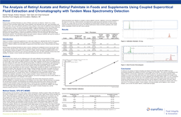 The Analysis of Retinyl Acetate and Retinyl Palmitate in Foods And