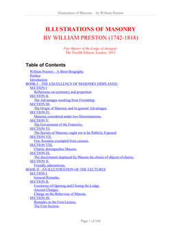 Illustrations of Masonry by William Preston (1742-1818)