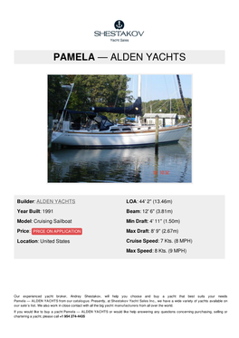 Pamela — Alden Yachts
