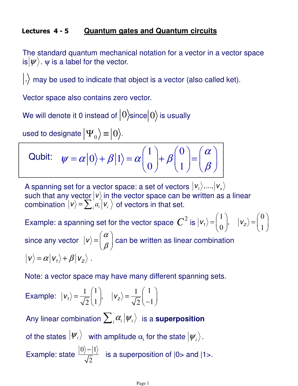 Quantum Gates. Quantum Circuits