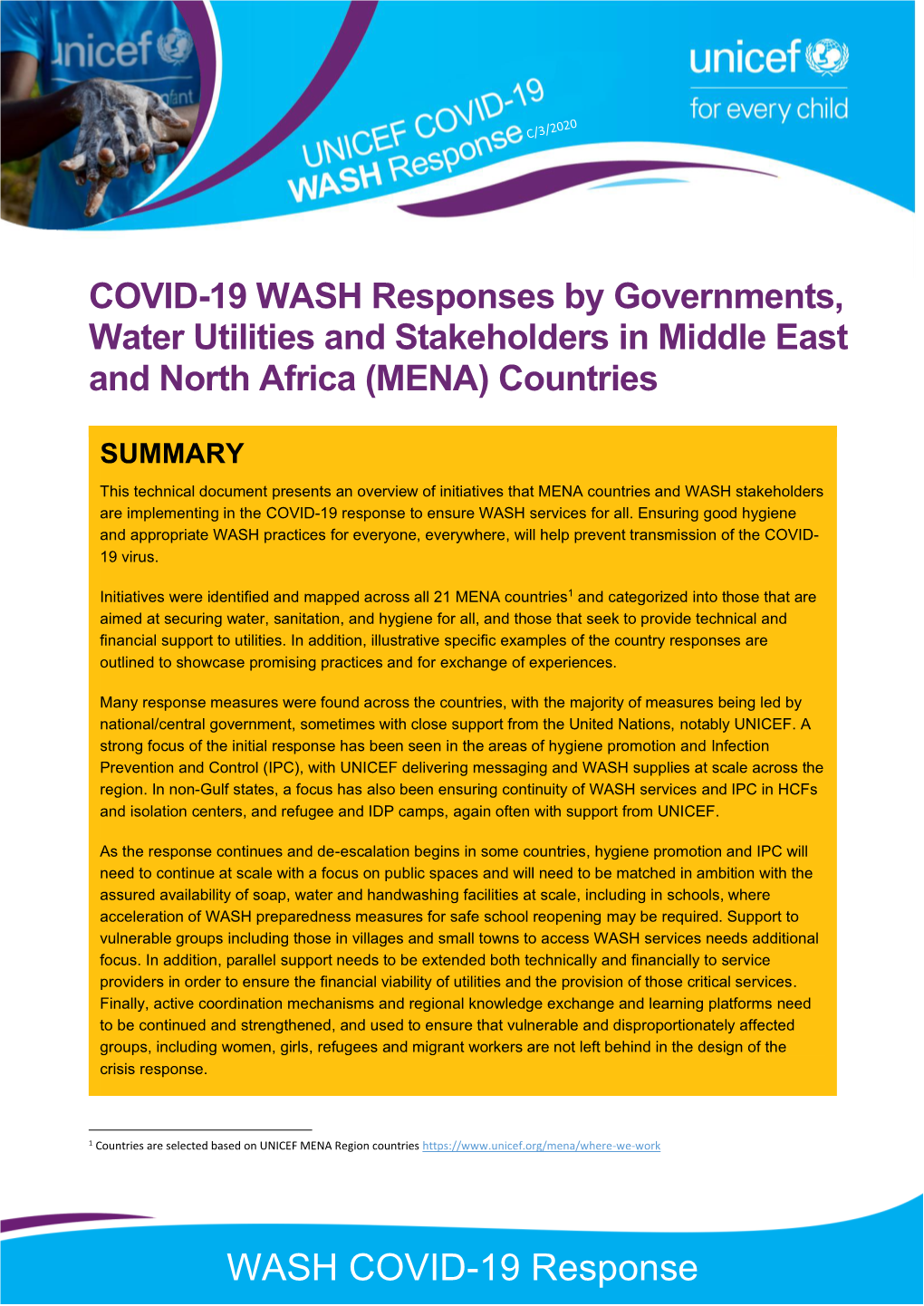 WASH COVID-19 Response