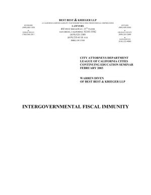 Intergovernmental Fiscal Immunity