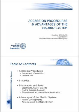 Accession Procedures Cc Ss O Oc U S & Advantages of The