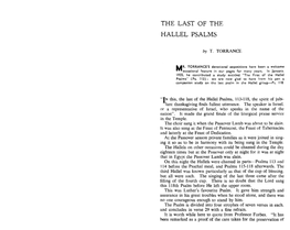 The Last of the Hallel Psalms