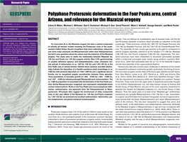 Polyphase Proterozoic Deformation in the Four Peaks Area, Central Arizona, and Relevance for the Mazatzal Orogeny GEOSPHERE; V