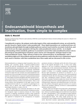 Endocannabinoid Biosynthesis and Inactivation, from Simple to Complex