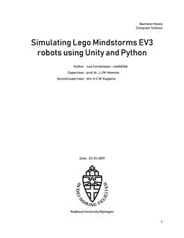 Simulating Lego Mindstorms EV3 Robots Using Unity and Python