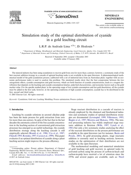Simulation Study of the Optimal Distribution of Cyanide in a Gold Leaching Circuit