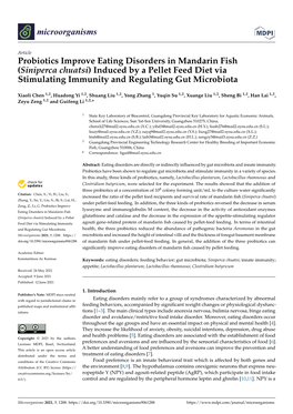 Probiotics Improve Eating Disorders in Mandarin Fish (Siniperca Chuatsi) Induced by a Pellet Feed Diet Via Stimulating Immunity and Regulating Gut Microbiota