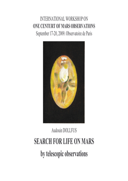 SEARCH for LIFE on MARS by Telescopicobservations