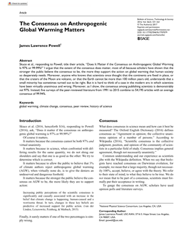 The Consensus on Anthropogenic Global Warming Matters