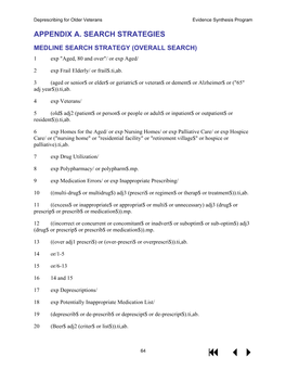 Deprescribing for Older Veterans Evidence Synthesis Program