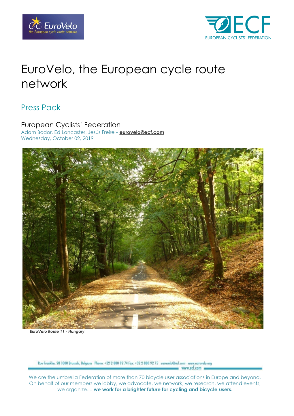 Eurovelo, the European Cycle Route Network