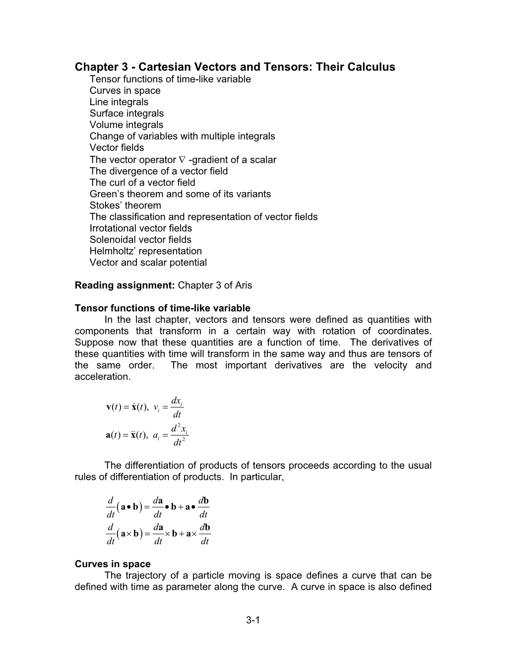 Chapter 3 Cartesian Vectors and Tensors: Their Calculus