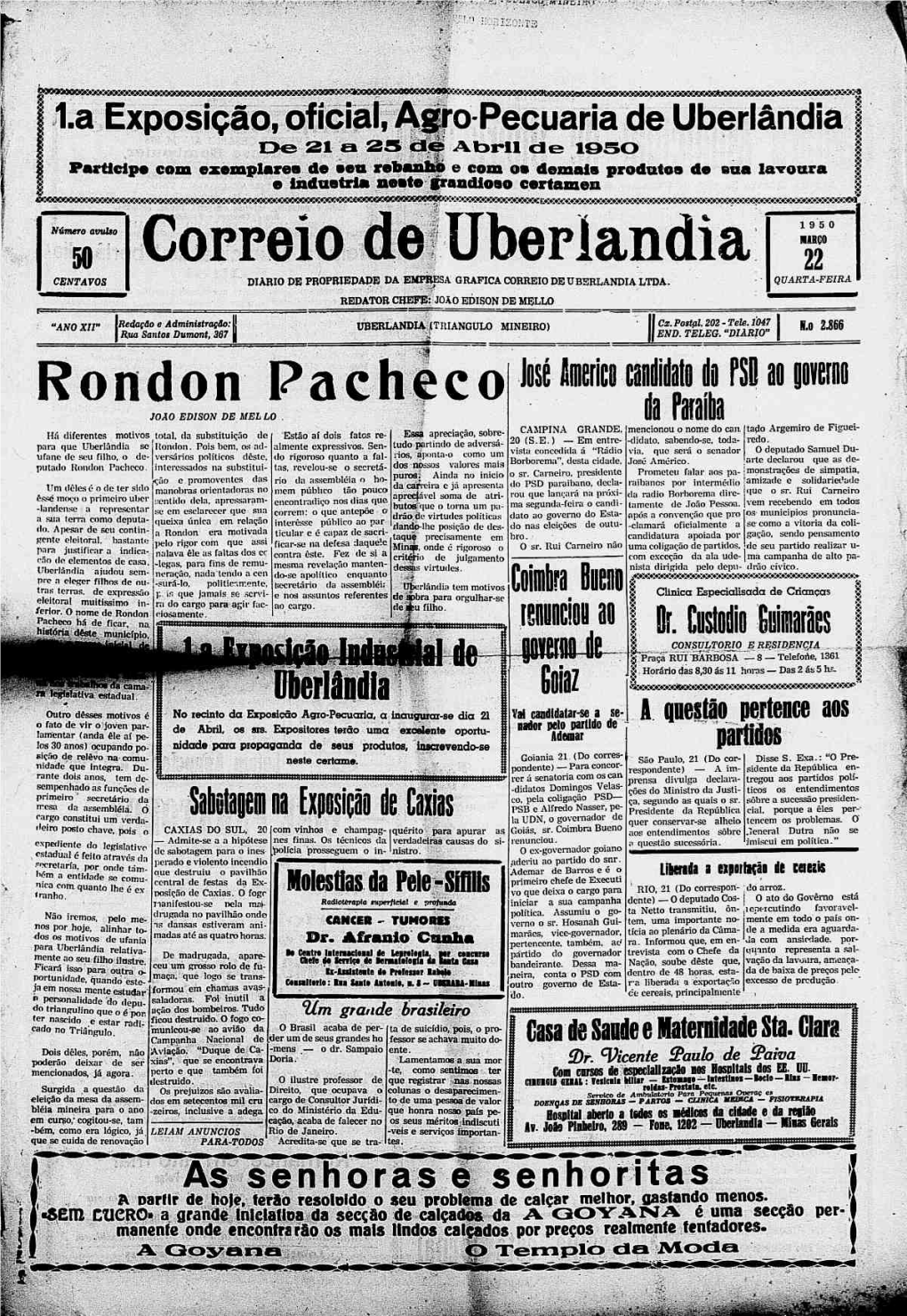 Correio Dei Uberlândia Rondon Pacheco