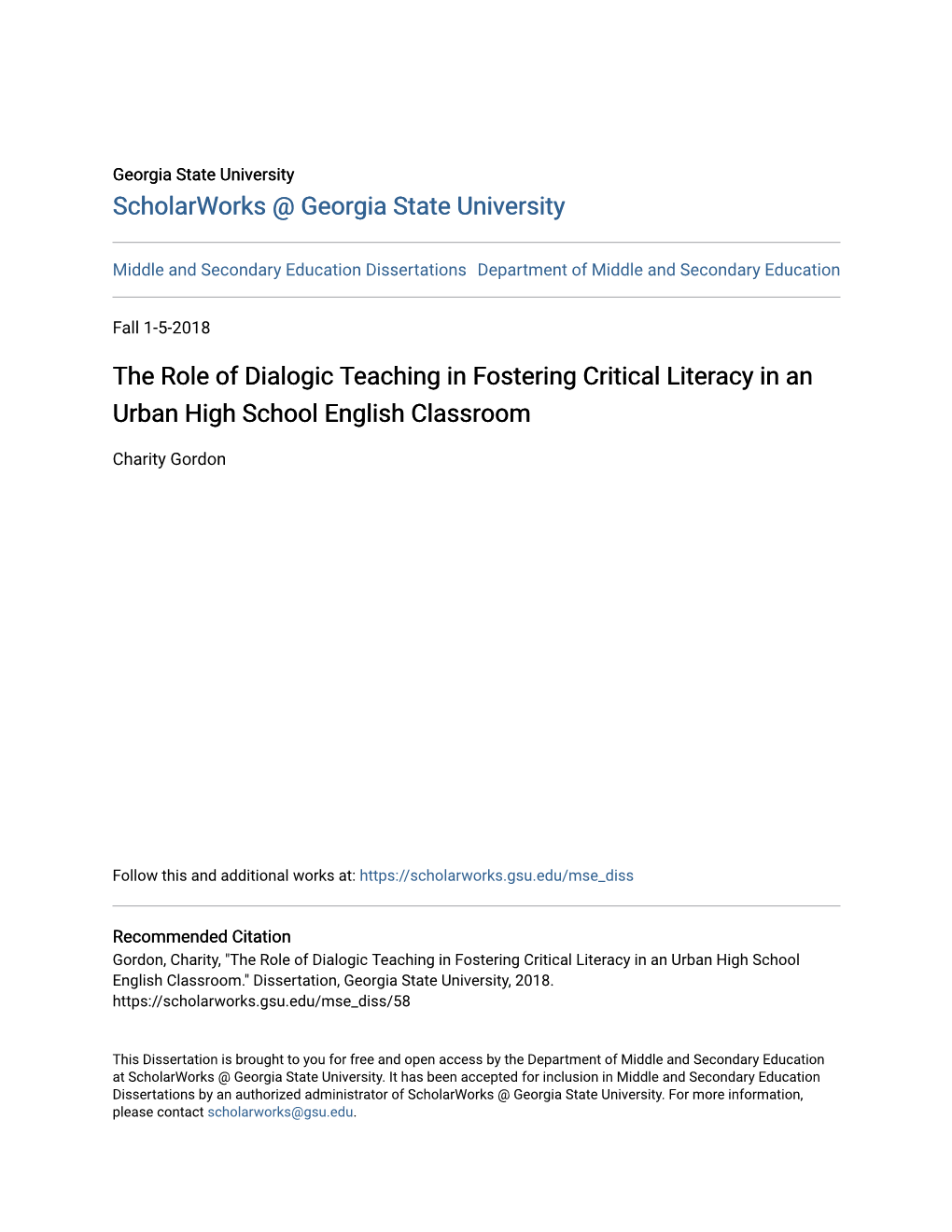 The Role of Dialogic Teaching in Fostering Critical Literacy in an Urban High School English Classroom