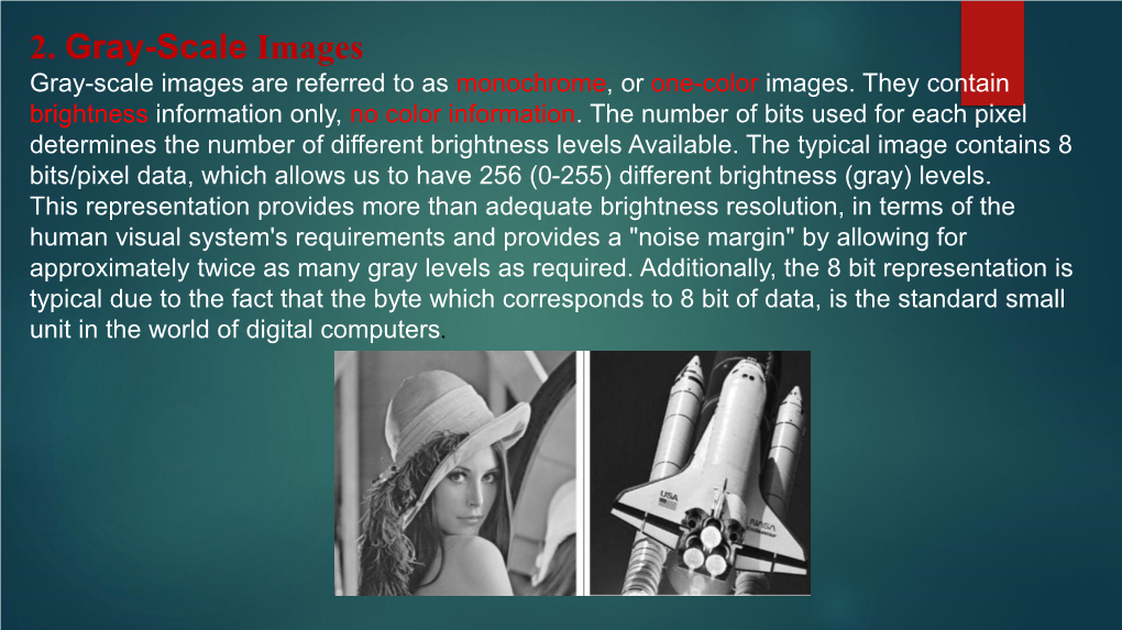 Image File Formats Some Popular File Formats Are Listed in the Table Below with Their Respective Extensions