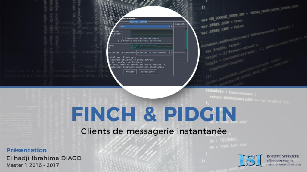 Installation De Finch Et Pidgin