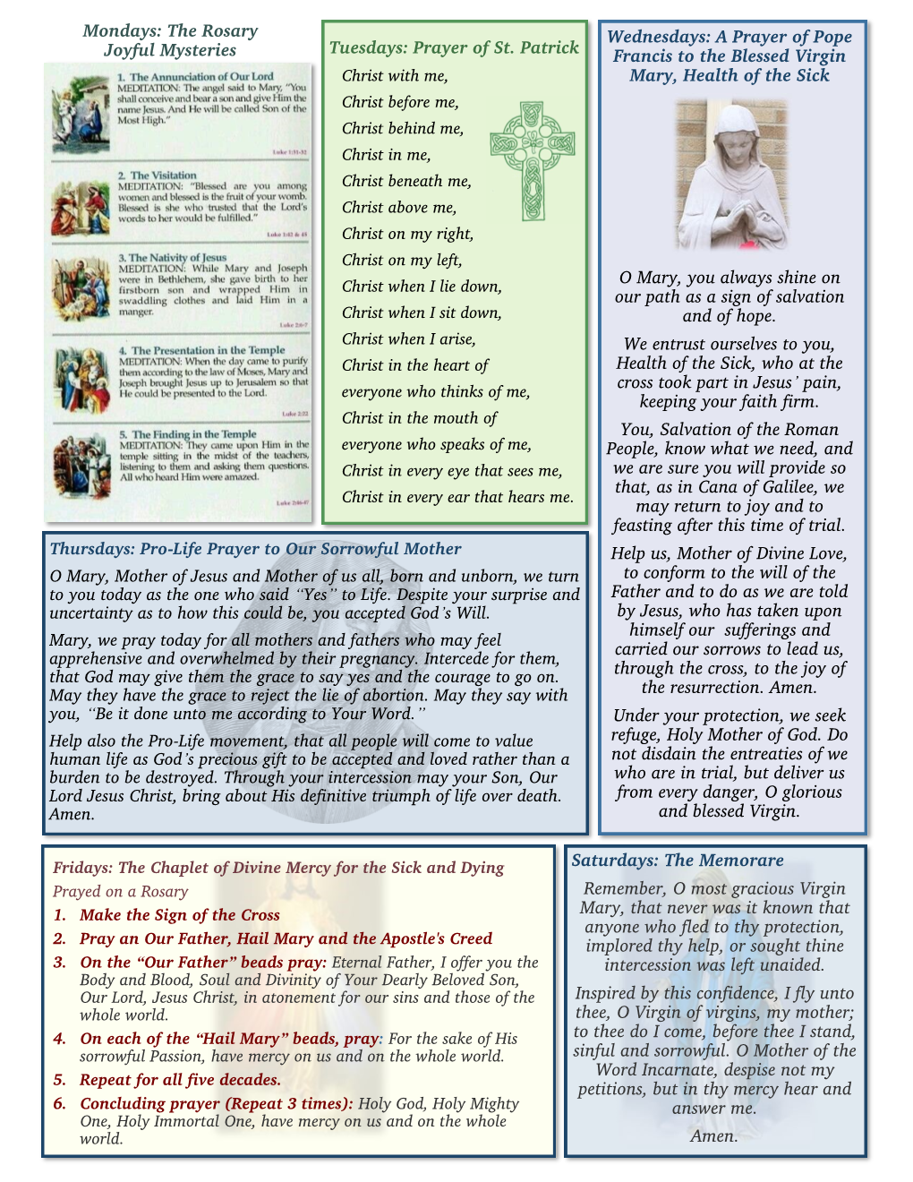 Wednesdays: a Prayer of Pope Francis to the Blessed Virgin Mary