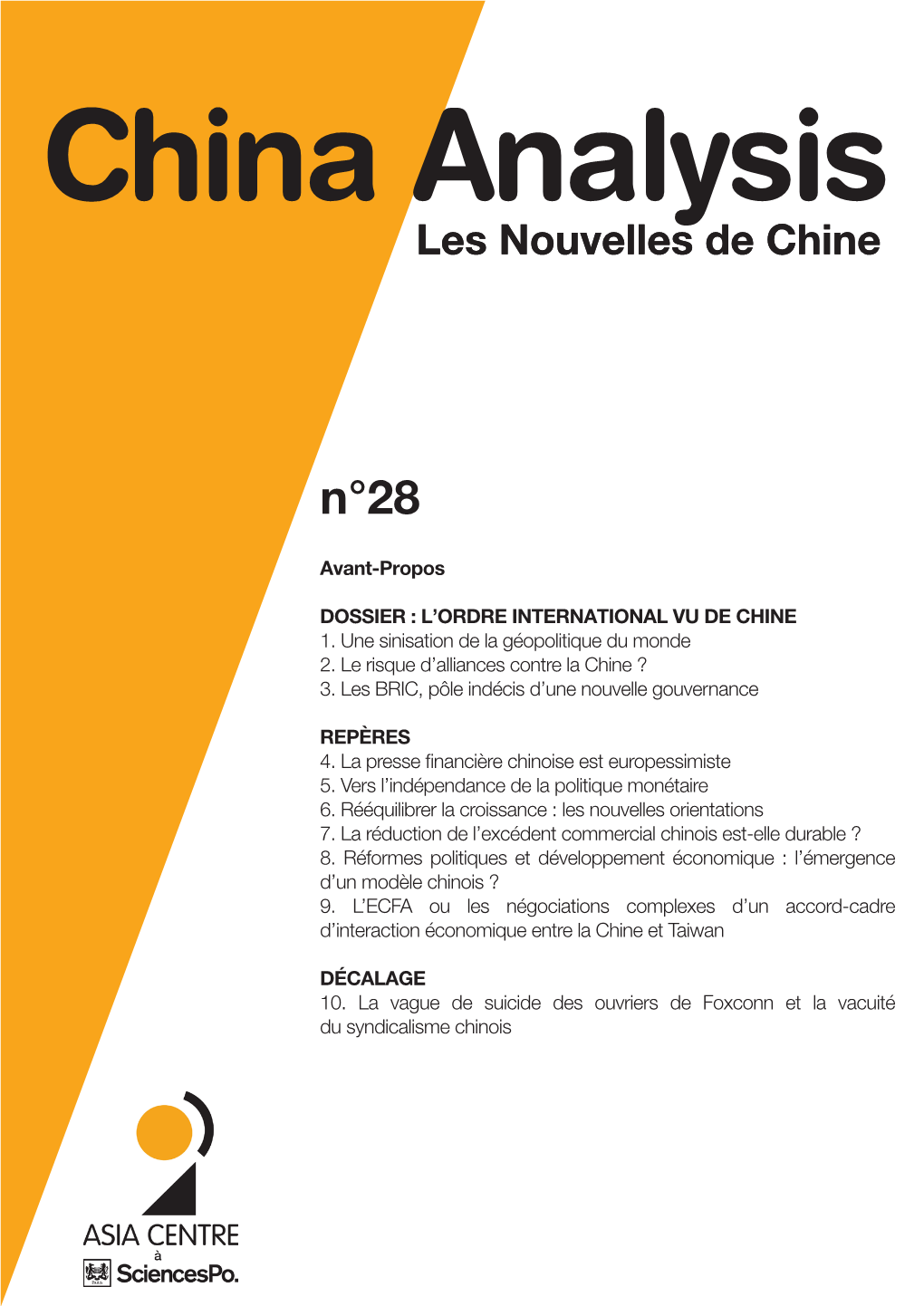 China Analysis Les Nouvelles De Chine