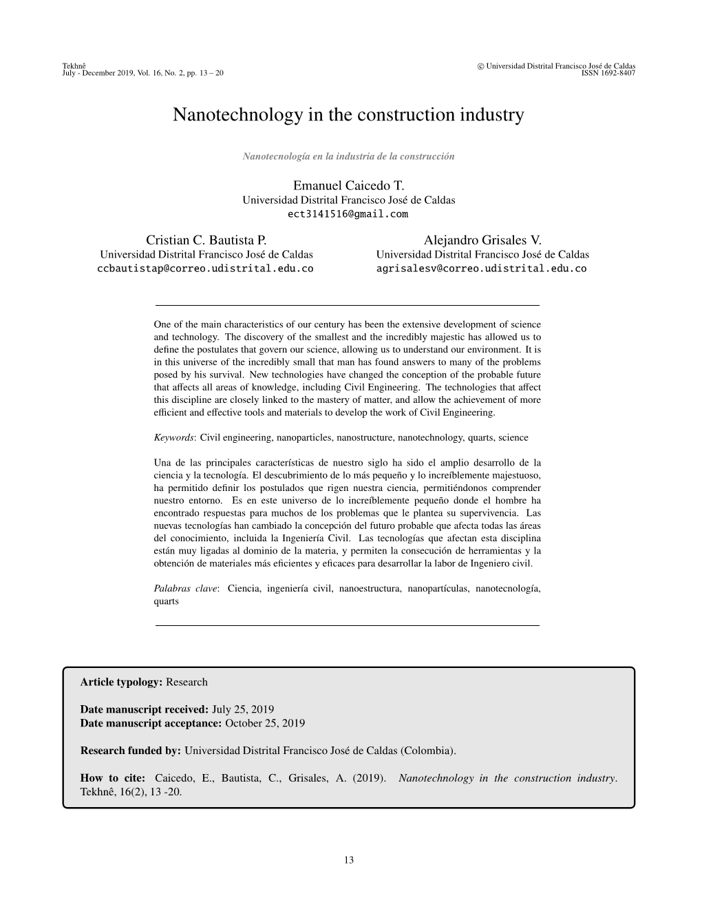 Nanotechnology in the Construction Industry