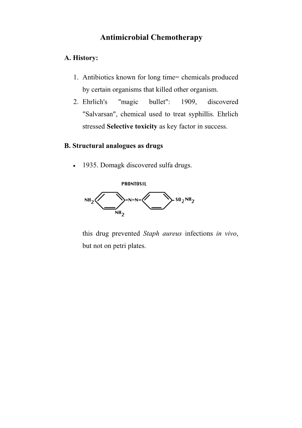 Antimicrobial Chemotherapy