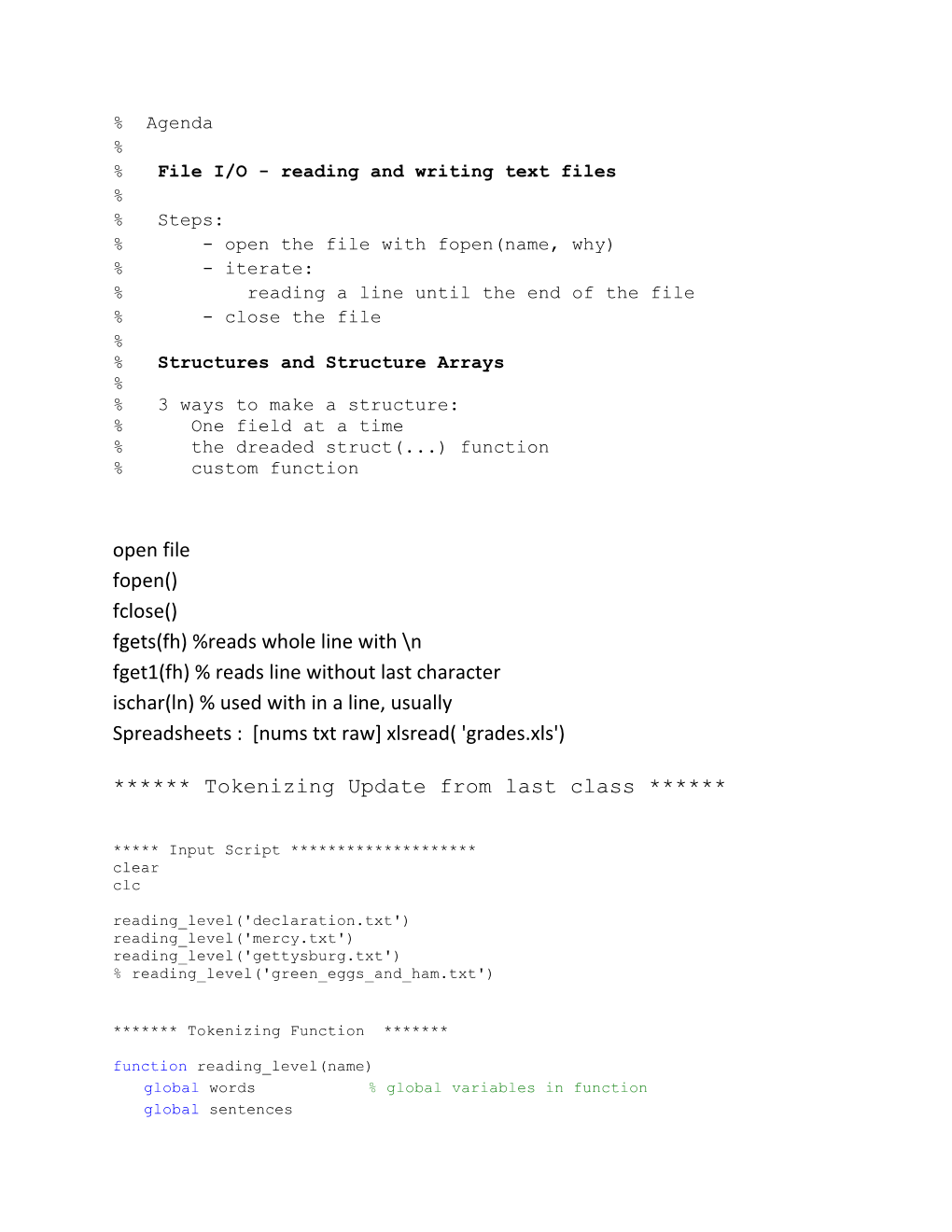 % File I/O - Reading and Writing Text Files