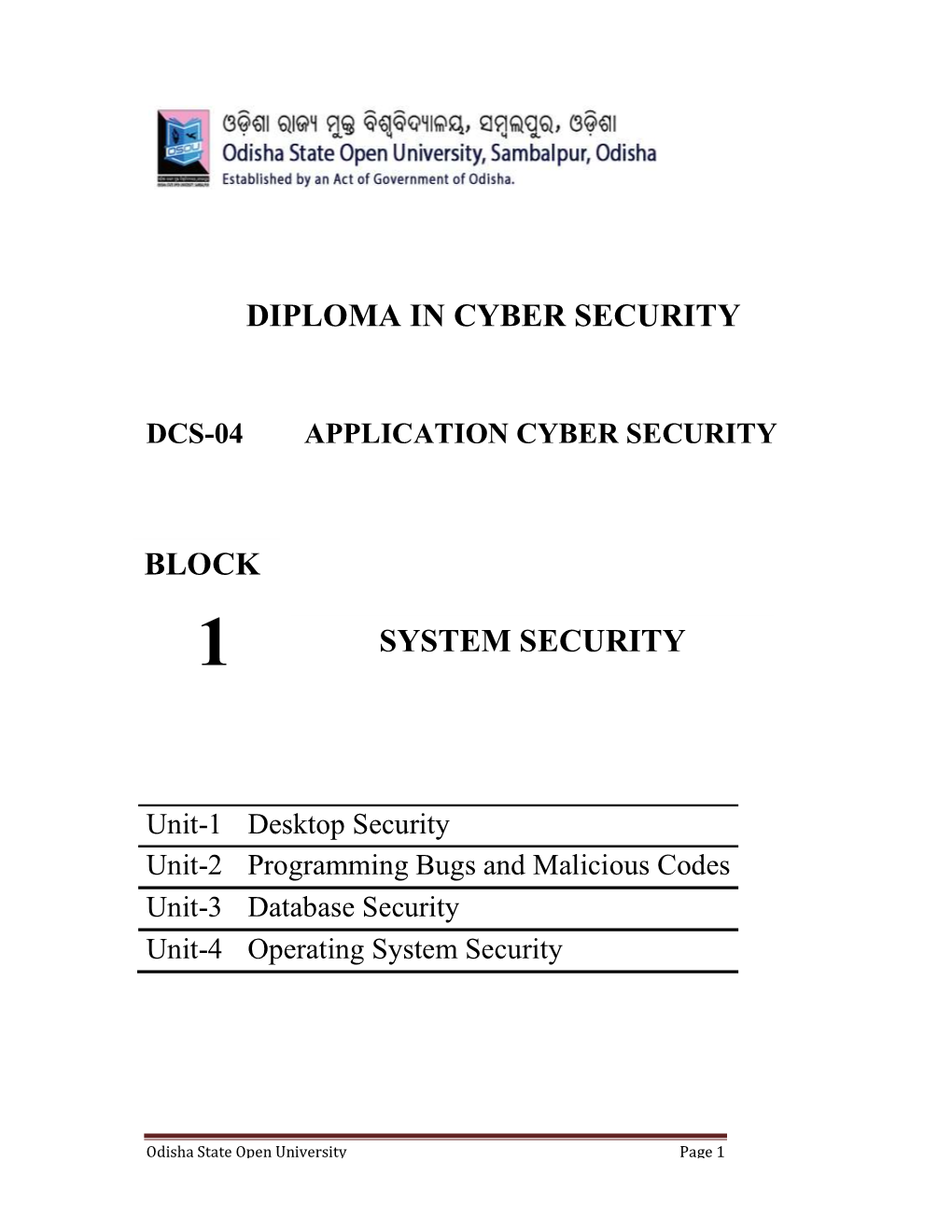 DCS-04 APPLICATION CYBER SECURITY Unit-1 Desktop