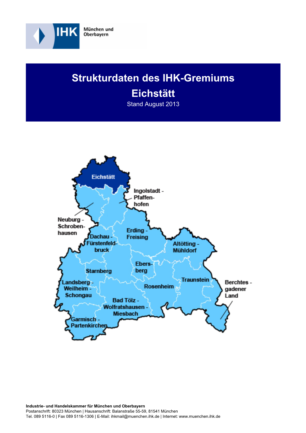 Strukturdaten Des IHK-Gremiums Eichstätt Stand August 2013