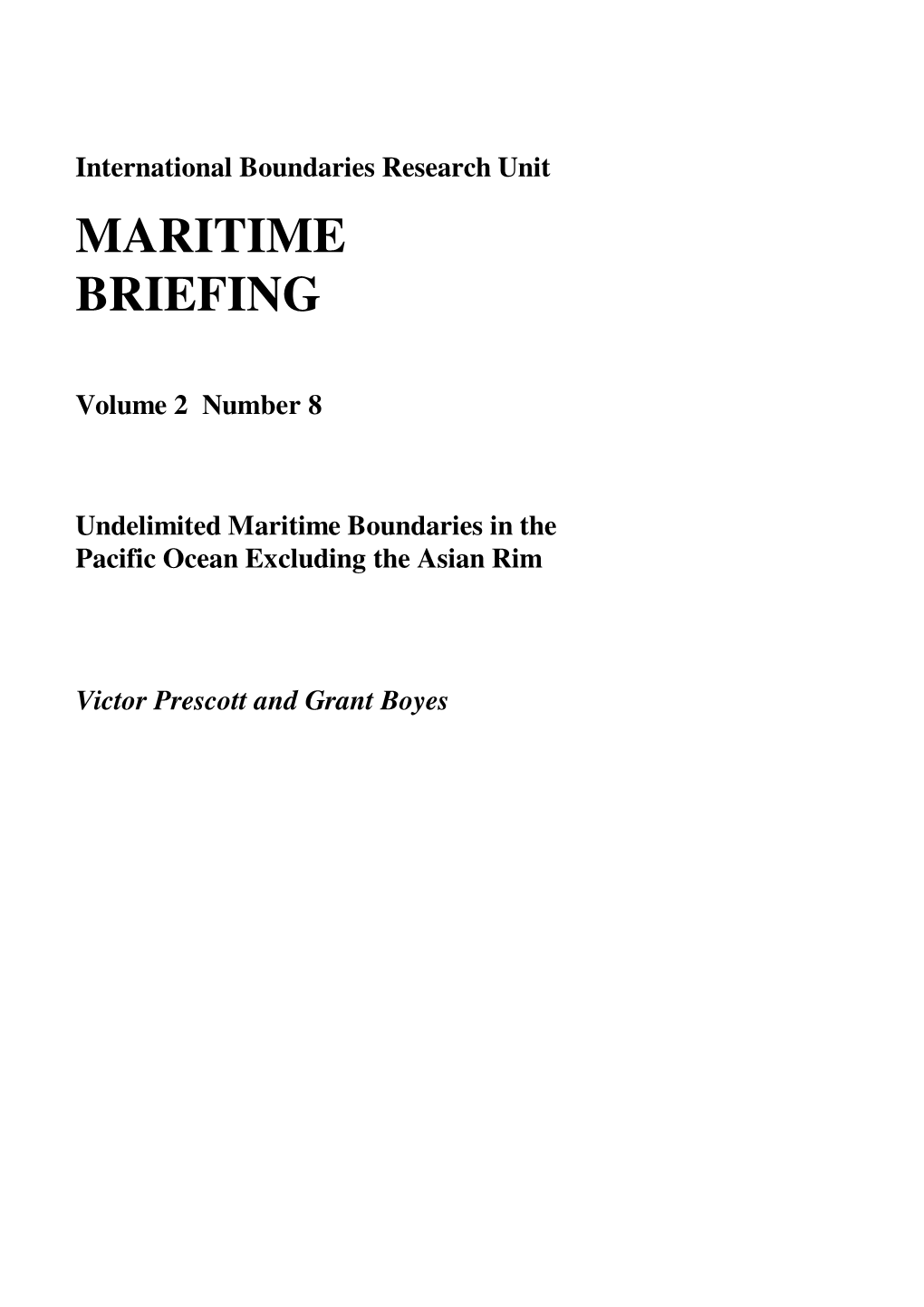 Maritime Briefing