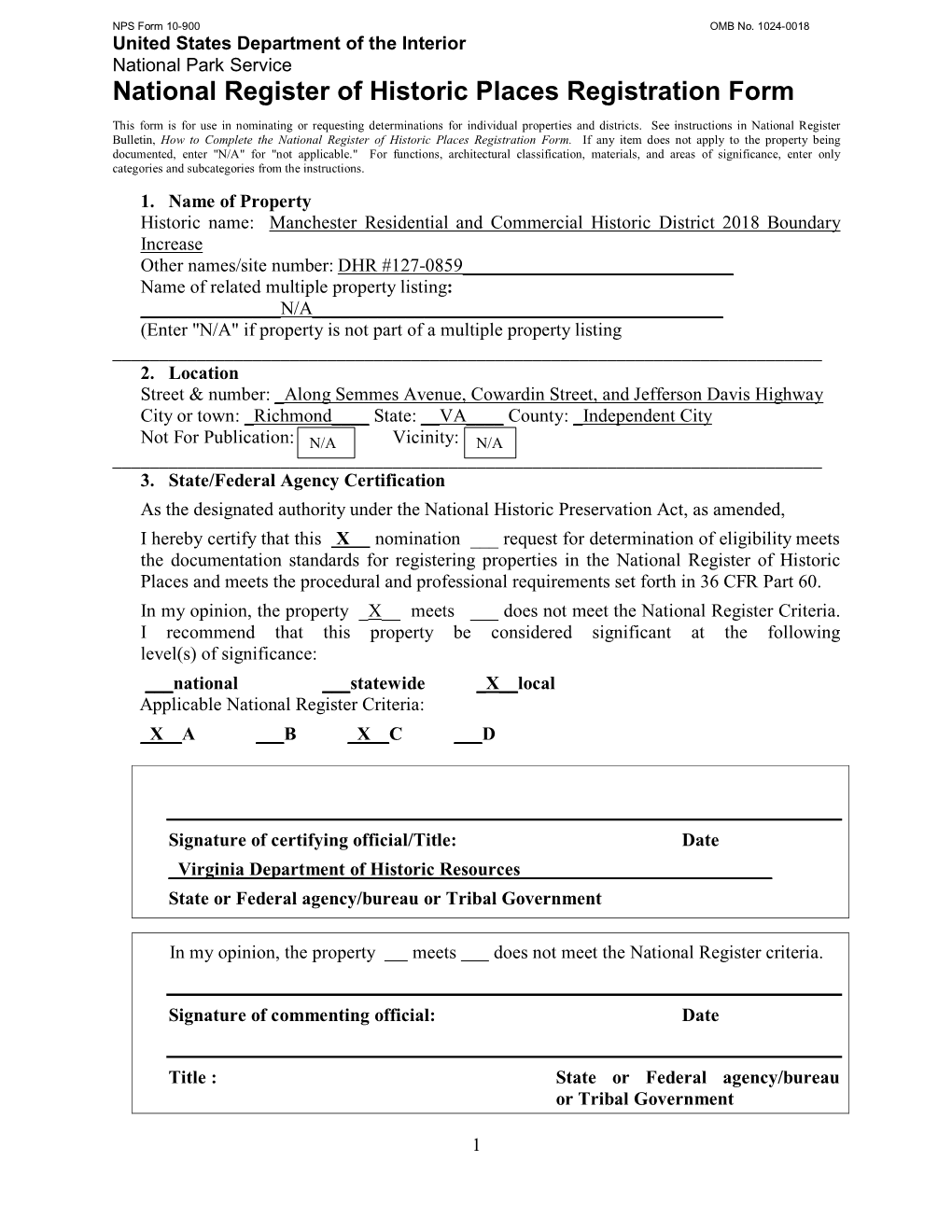 National Register of Historic Places Registration Form