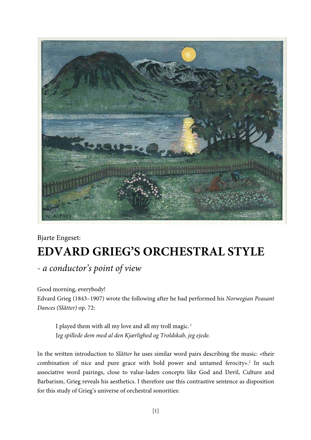 Edvard Grieg's Orchestral Style