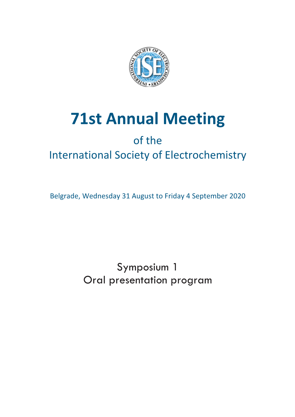 Symposium 1 Oral Presentation Program