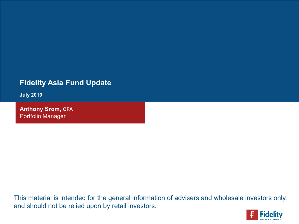 Fidelity Asia Fund Update