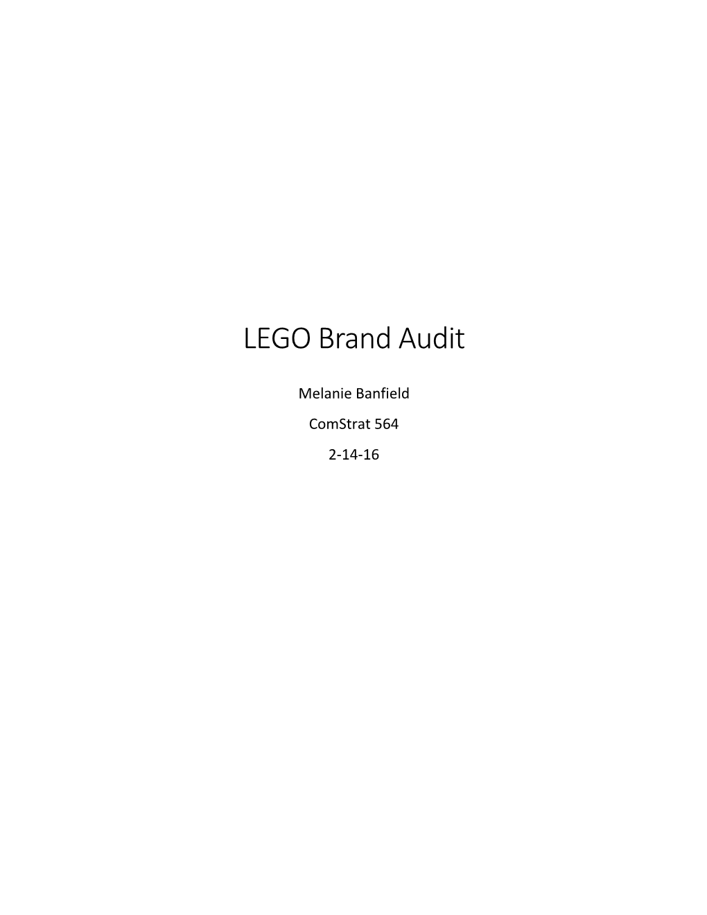 LEGO Brand Audit