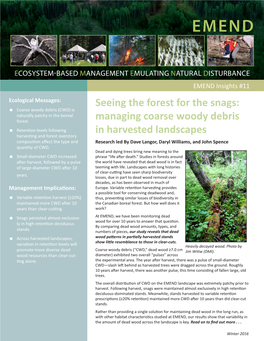 Managing Coarse Woody Debris in Harvested Landscapes