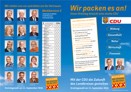 Mit Der CDU Die Zukunft Des Landkreises Gestalten