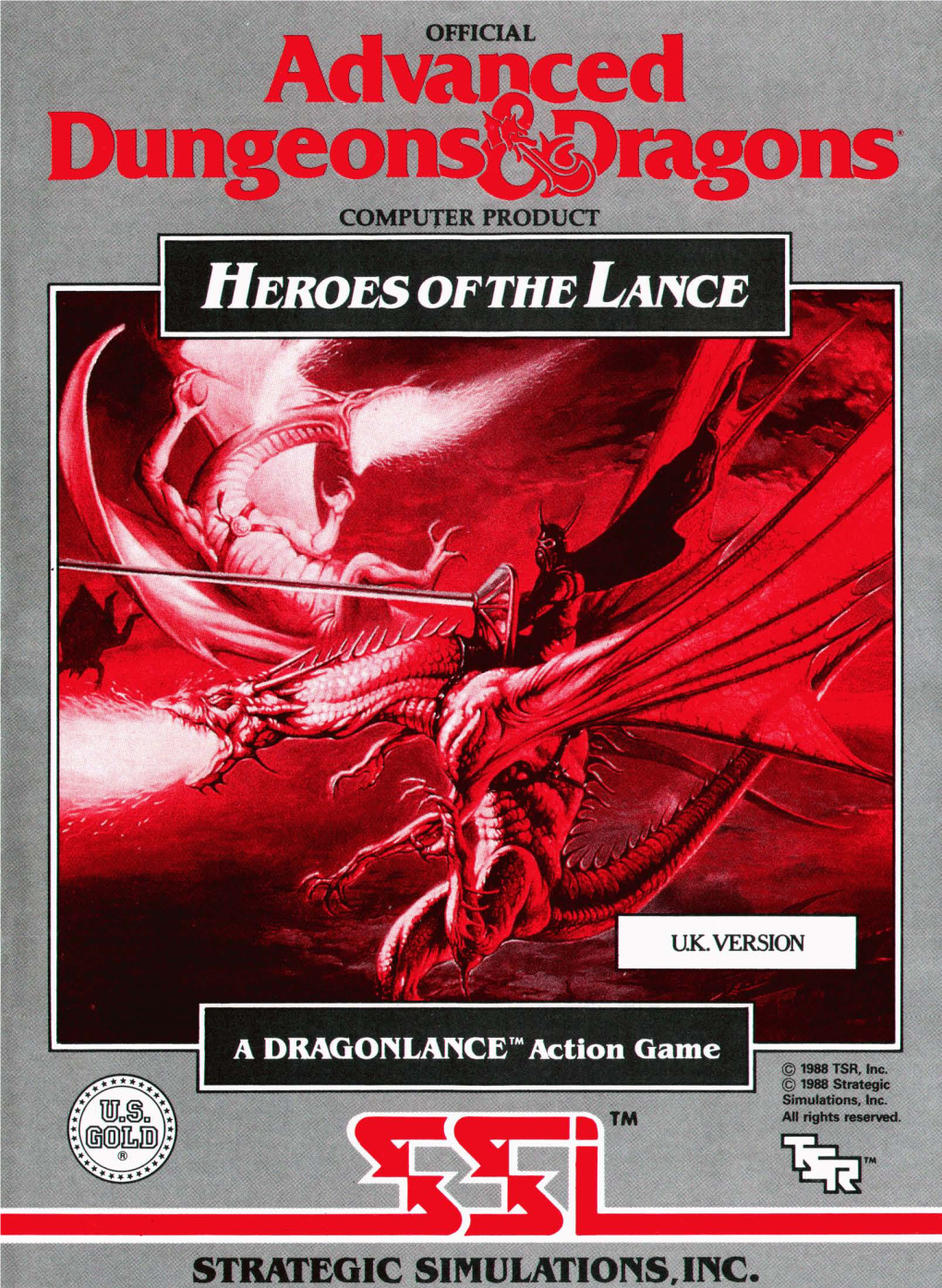 Strategic Simulations, Inc. Heroes of the Lance