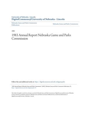 1983 Annual Report Nebraska Game and Parks Commission