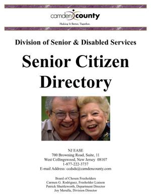 Division of Senior & Disabled Services Senior Citizen Directory