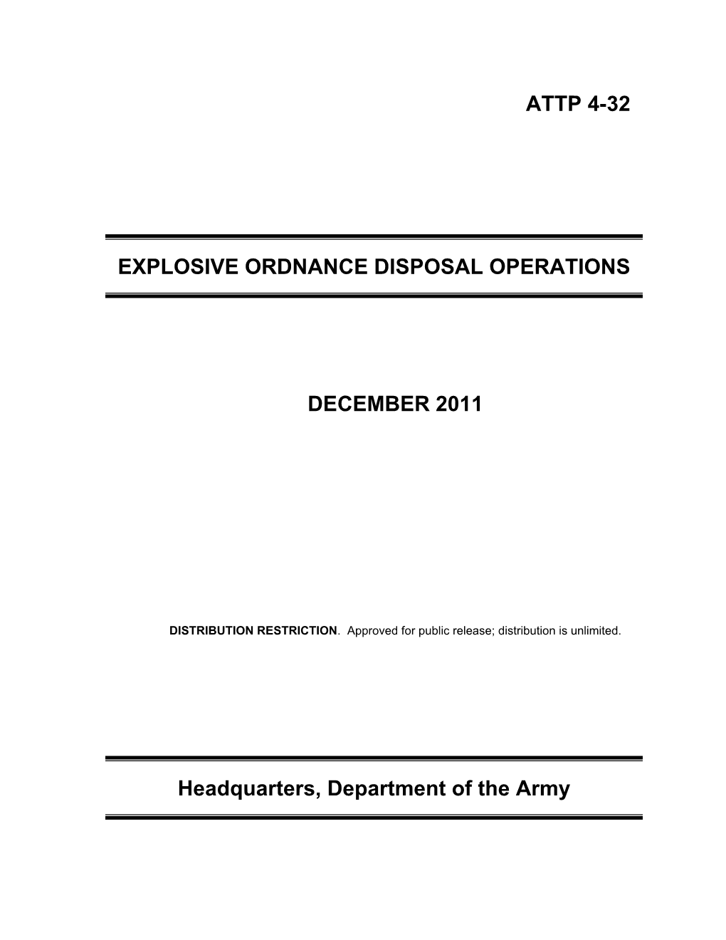 Attp 4-32 Explosive Ordnance Disposal Operations