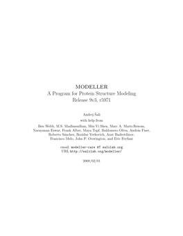 MODELLER 9V3 Manual
