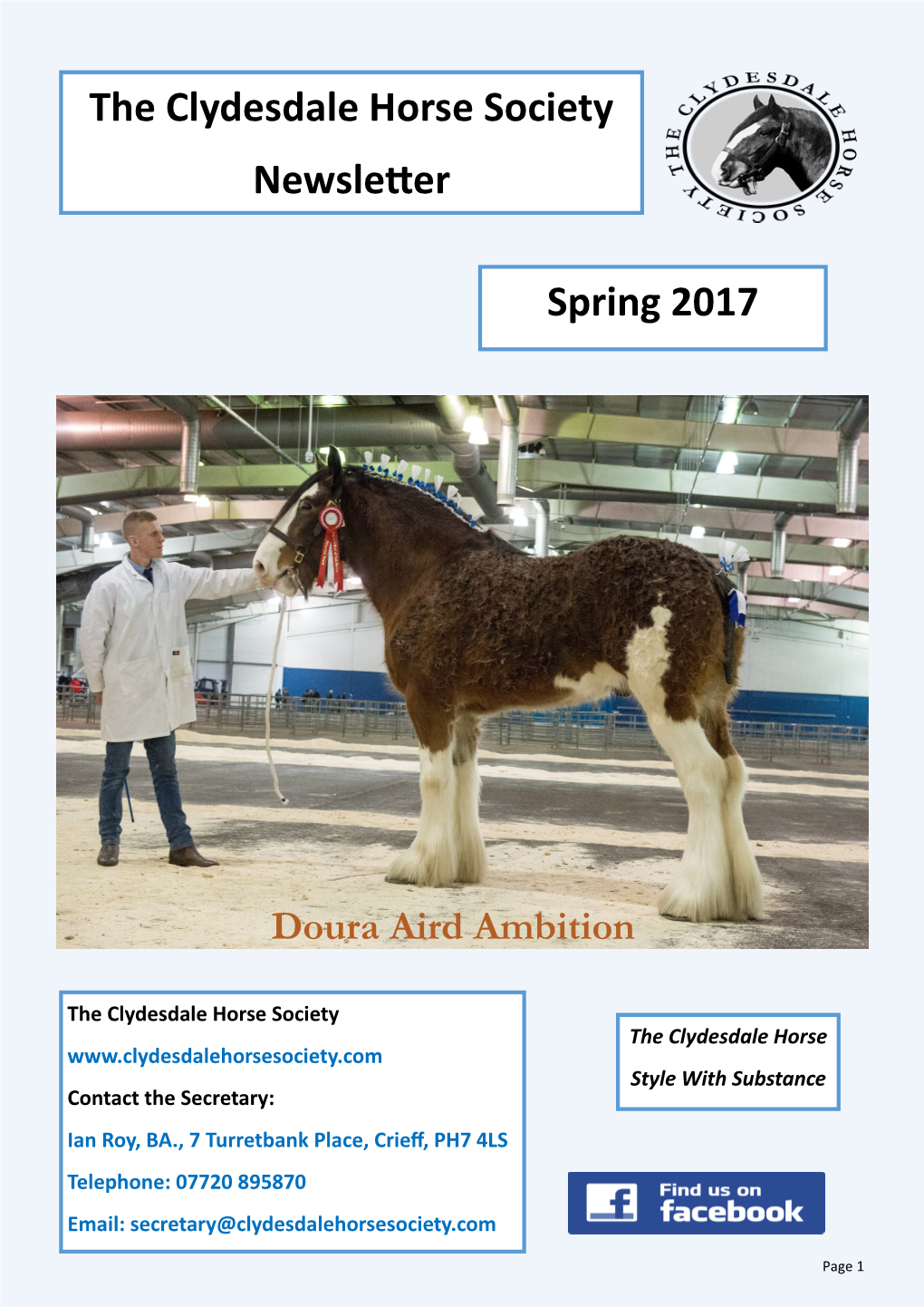 The Clydesdale Horse Society Newsletter Spring 2017