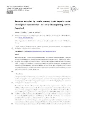 Tsunamis Unleashed by Rapidly Warming Arctic Degrade Coastal Landscapes and Communities – Case Study of Nuugaatsiaq, Western Greenland