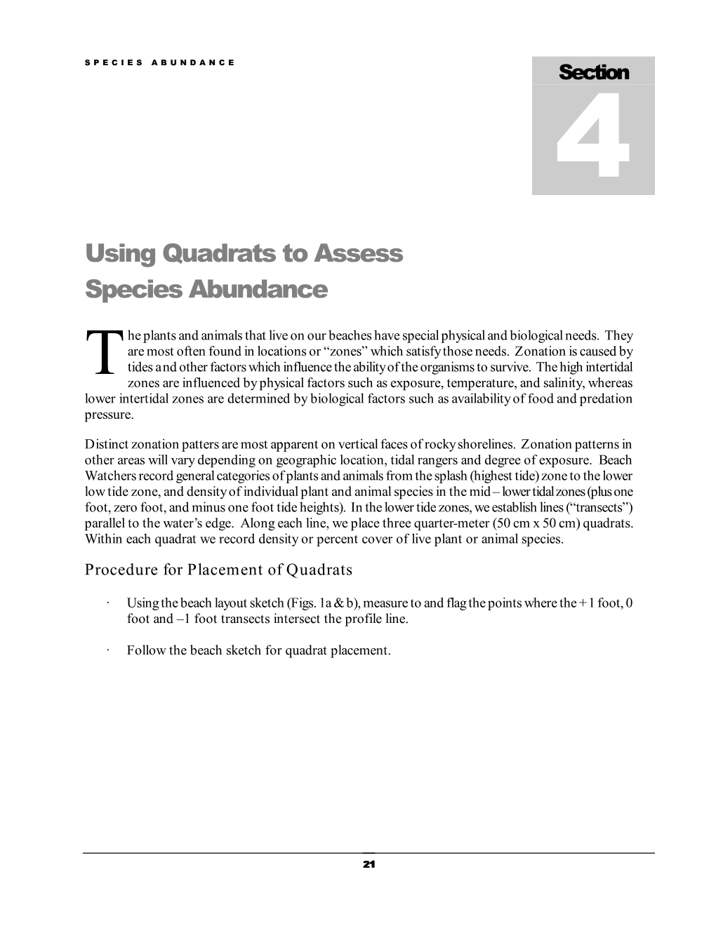 Using Quadrats to Assess Species Abundance